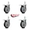 Service Caster FG9T4200BLA FG9T4300BLA FG9T4400BLA Rubbermaid Mobile Shelf Replace Caster Set, 4PK RUB-SCC-GRTTL20S514-TPRB-716138-4 - alternate 2